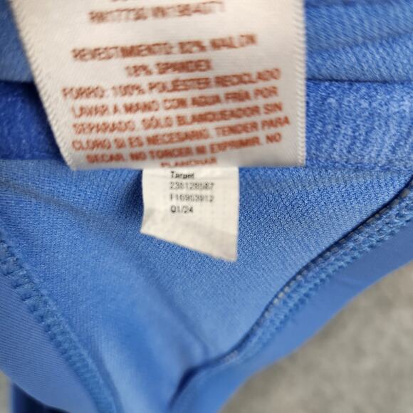 NWT Shade & Shore Bikini Top Size 34D Removable Pads One Shoulder Blue Adj Strap - Picture 9 of 13